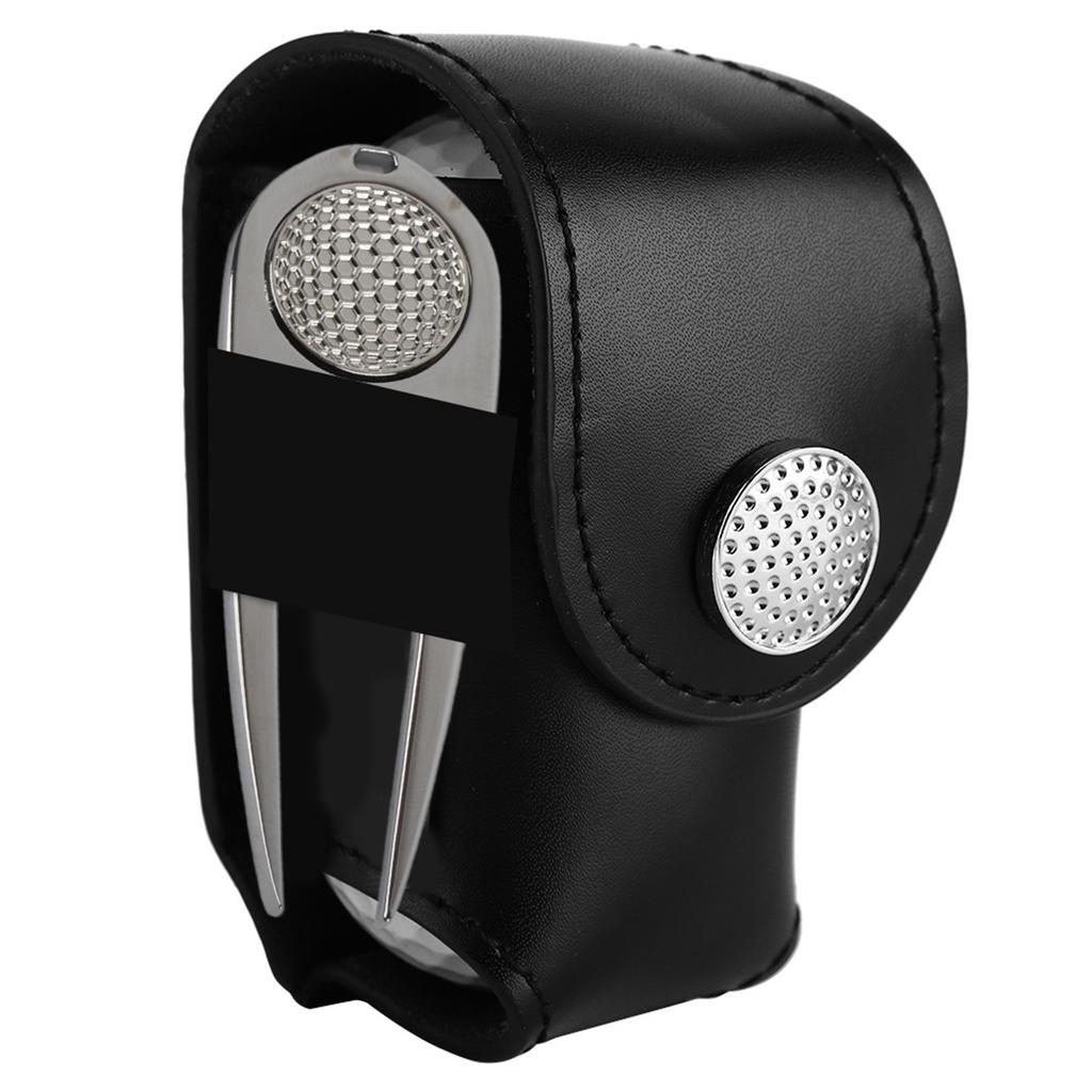 Golf Ball Bag Holder Clip Utility Pouch Sports Golfing Tackle Set with Balls Tees Black