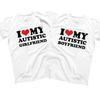 Ich liebe meine autistische Freundin Freund T-Shirt Passendes Paare T-Shirt Sein und Ihr Liebe Kurzarm T-Shirt Streetwear