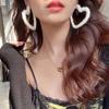 New Arrival Sweet Heart Earrings for Women Exaggerate Flocking Hoop Earring Lady Wedding Party Jewelry Gift