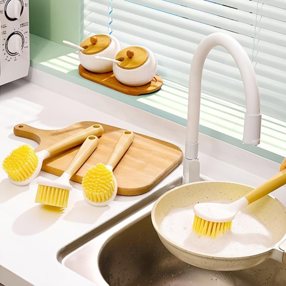 1pc, Long Handle Multi-functional Kitchen Cleaning Brush, Durable Pot Washing Brush for Pans, Pots, and Dishes