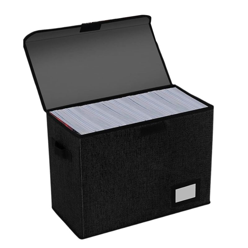 Opbergdozen voor Stripboeken, Capaciteit 150, Back To School Vouwontwerp Koffer Met Dekels, Boekenbak Container Houders Zwart zwart