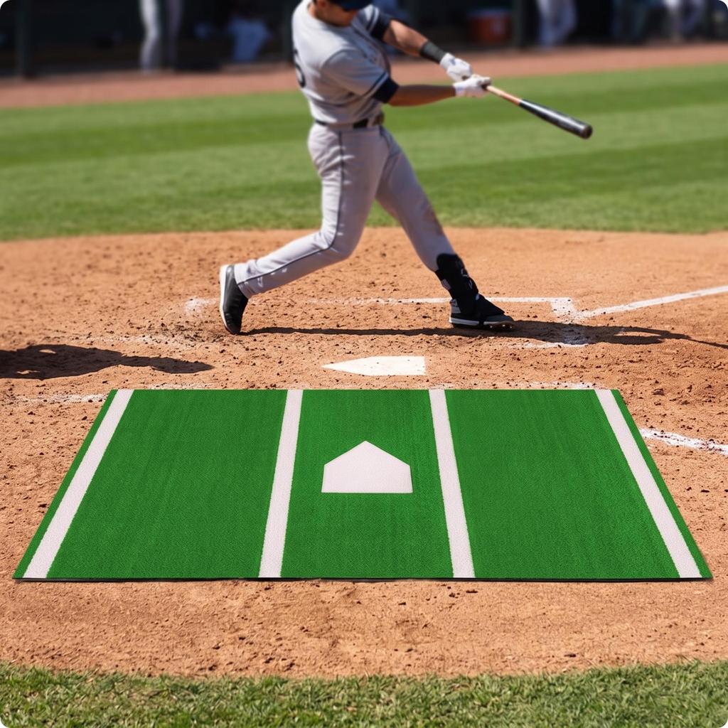 Baseball Batting Mat with Home Plate Stable Reinforced