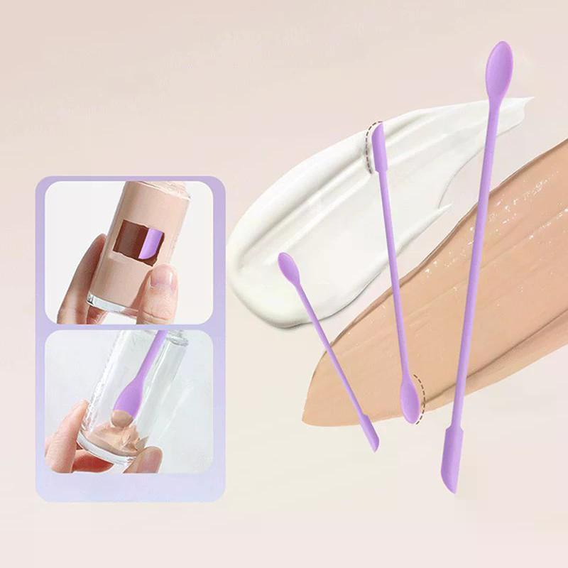 Zestaw 3-częściowych silikonowych szpatułek, dwugłowy skrobak, kosmetyczny dżem, krem, głęboka butelka, mini szpatułka, wydłużona, mała końcówka, narzędzie do makijażu spa