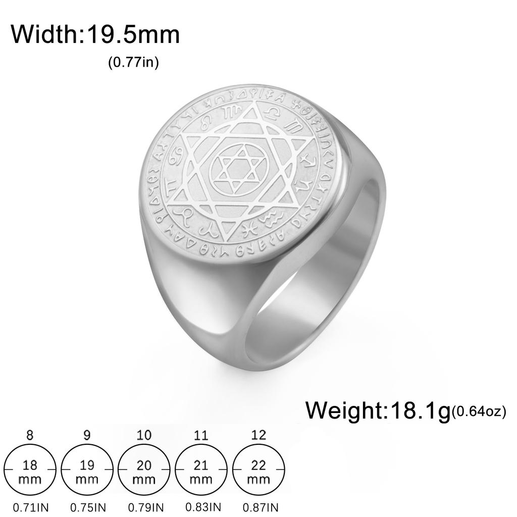 LIKGREAT Hexagram Tierkreiszeichen Ring für Männer Frauen Davidstern 12 Sternbild Ringe Edelstahl Schmuck Amulett Geschenk