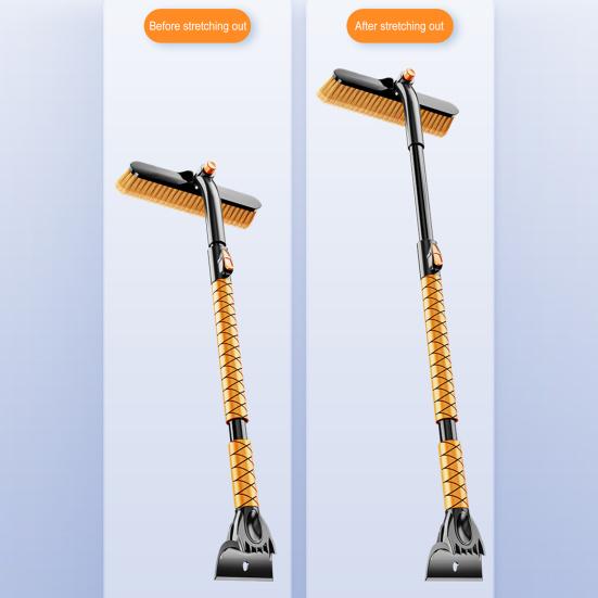 Car Snow Shovel with Removable Snow Defrost Brush Ergonomic Design Anti-Slip Foam Handle Car Cleaning Tool