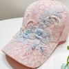 Women Summer Baseball Cap Flower Embroidery Casual Adjustable Duck Tongue Hat For Girl Lady Outdoor Sunshade Peaked Caps