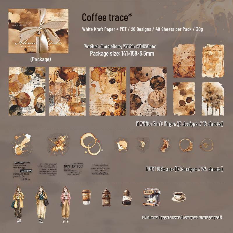 Ketchup Girl Traces Series Collage Pack: Journal Decoration Stickers - 4 Types