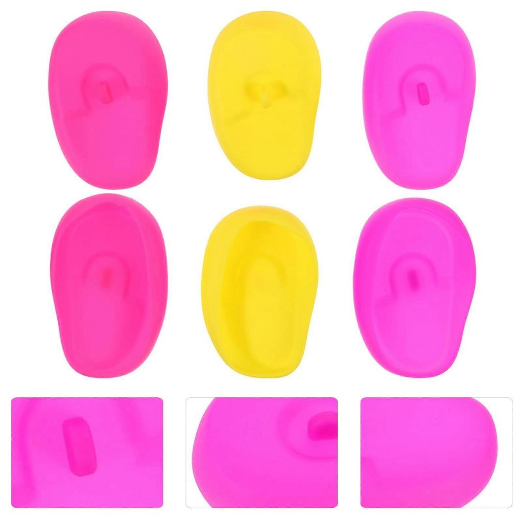 3 Pairs Silicone Ear Protectors for Hair Dye, Soft Reusable Salon Ear Covers for Hair Coloring