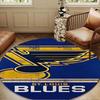 Blues Louis Crest Round Rug for Livingroom,Bedroom, Palyroom, Chair Rug, Area Rug, Circle Carpet, Large Size Decor Fan Christmas Gift