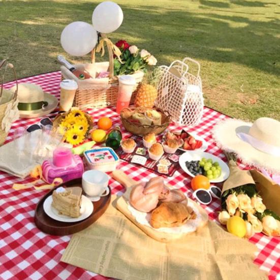 Outdoor Picnic Blanket Portable Extra Large Waterproof Sand-proof Beach Mat Foldable Rectangle Camping Moisture-proof Mat with Carry Strap