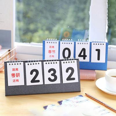 Countdown Calendar Clear Printing Double Coil Triangle Base Modern Style Exam Remindering Desk Calendar Decoration Daily Use