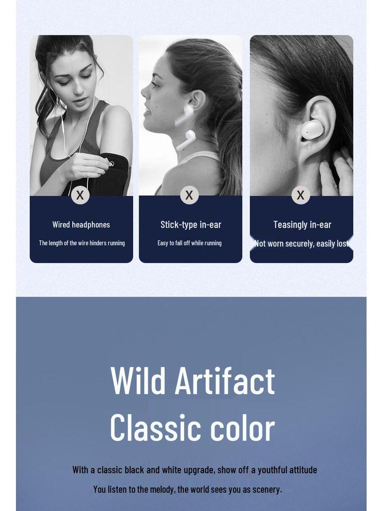 F2 TWS Sports Ear-Hook Bluetooth 5.2 Earphones, Noise Cancelling, Low Latency