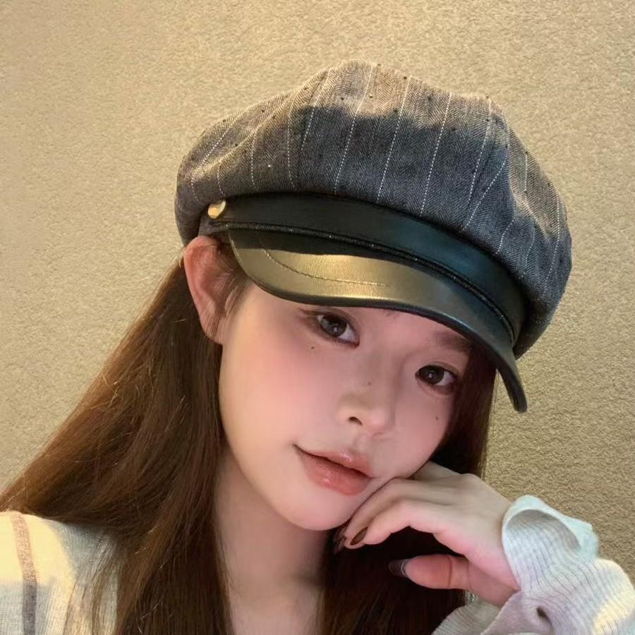 Liangfang's new autumn and winter British style octagonal hat classic versatile face small retro painter hat