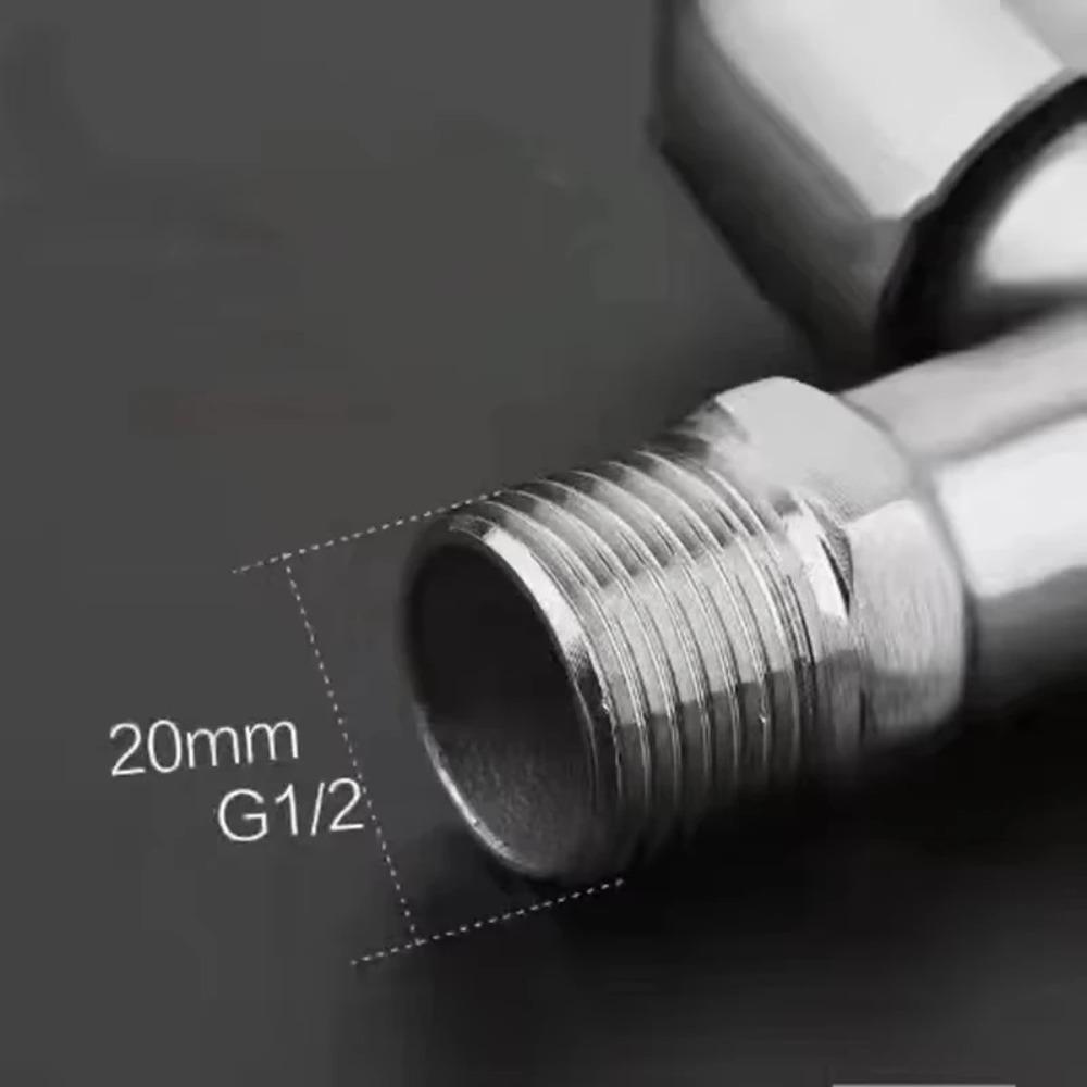 Stainless Steel Faucet Double Outlet Dual Control Water Tap One In Two Out Faucet 1/2" Bidet Faucets Bathroom Accessories