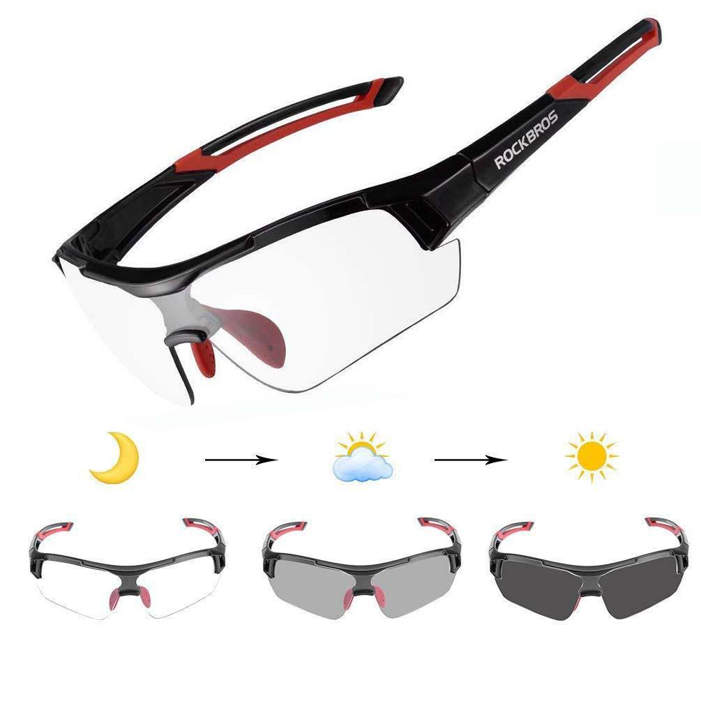 ROCKBROS Cycling Photochromic Clear Glasses Goggles Sunglasses with Myopia Frame