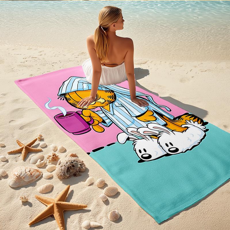 1Pc Garfield'S Lazy Beach Towel, Quick Dry, Multi-Use for Beach Pool Gym Yoga Home Travel, Christmas, Halloween, Xmas Gift M929146