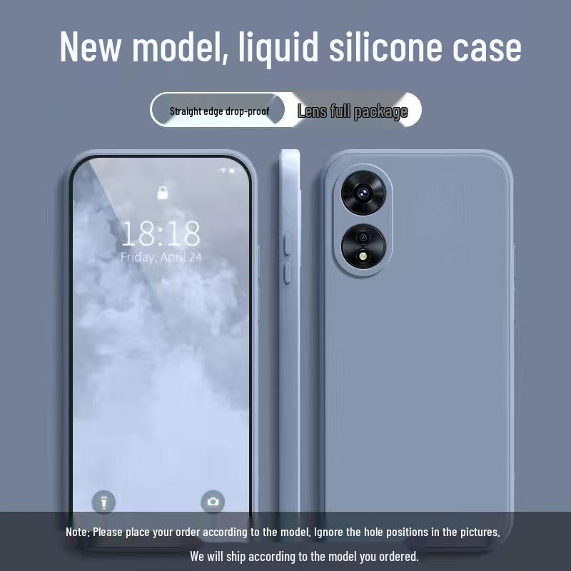 Compatible with OPPO A78 5G: Simple Solid Color Rubik's Cube Liquid Full Coverage Drop-proof Soft Case