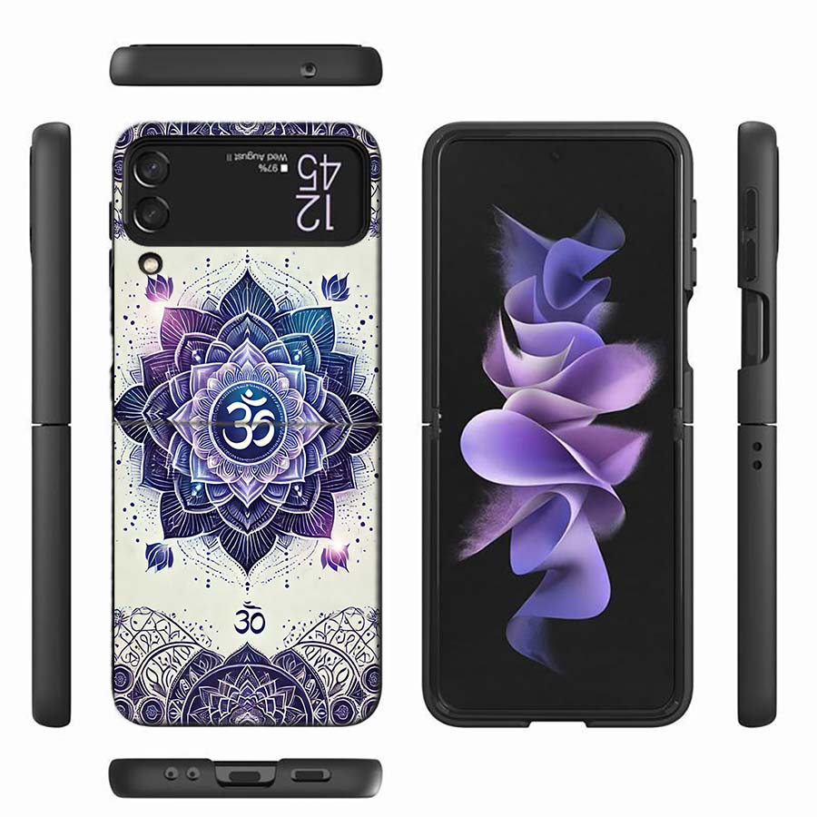 Om Symbol Meditation and Creativity Phone Case For Samsung Z Flip 7 6 Z Flip 5 5G Galaxy Z Flip 3 4 5G Shockproof Hard Cover TP