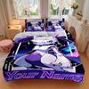 Neon Mewtwo Print Bedding Set Personalized Washable Custom 3Pcs Duvet Cover Pillowcases Soft Microfiber Home Bedroom Gift