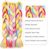 Rainbow Braiding Hair Extension 24 Inch 1 Pack Synthetic Profession Jumbo Braid in Hair Extensions 4 Tone Crochet Colored Hair Extensions for Braiding