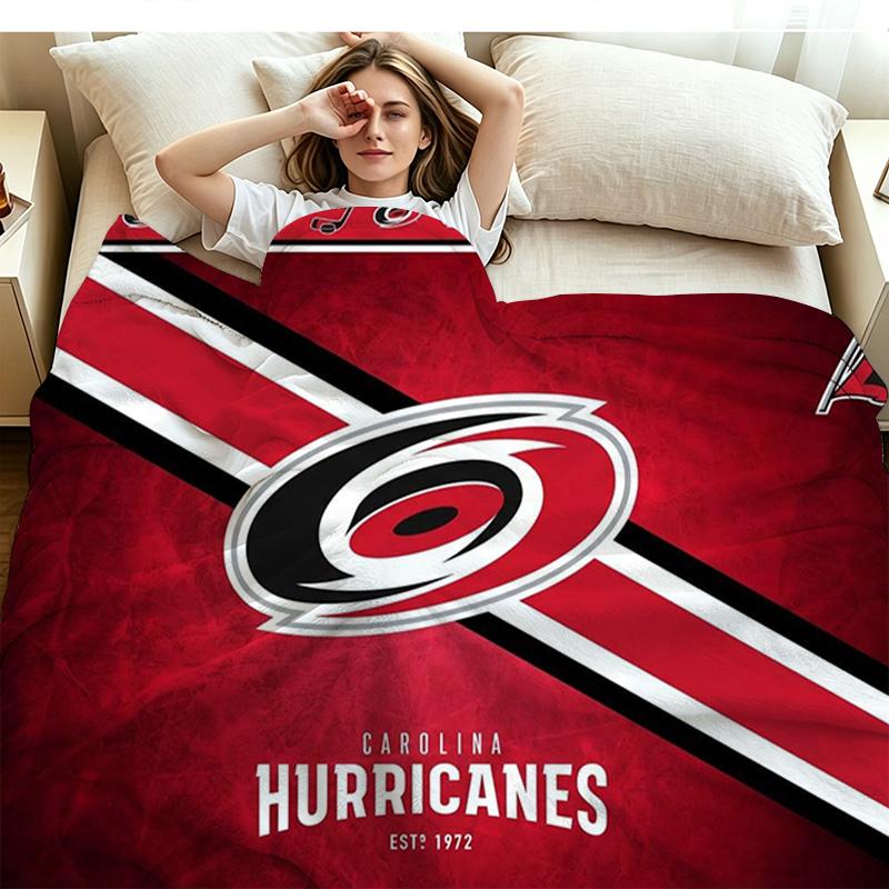 Carolina Hurricanes Print Flannel Blanket High Quality Warm Comfortable Cover for All Seasons Perfect for Gifts Home Decor