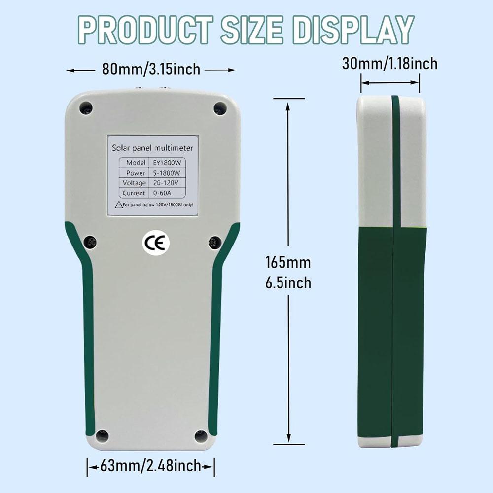 EL400B/EY800W/EY1600W/EY1800W Solar MPPT Photovoltaic Panel Tester Multimeter Smart MPPT Tools for Testing Solar PV Panel Data