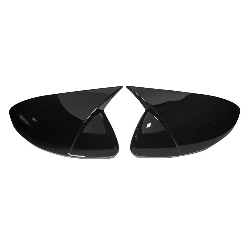 

For Renault Captur -2024 ABS Car Rearview Side Mirror Cover Wing Cap Exterior Door Housing Trim Adhesive Sticker Gloss Black