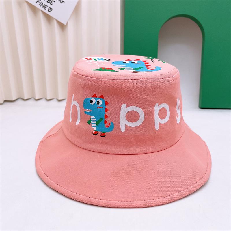 Cute Kids' Cartoon Dinosaur Fisherman Hat - Breathable, Windproof, Sun Protection for Boys & Girls Outdoor Travel