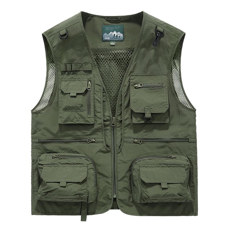 Men's Quick-Dry Multi-Pocket Vest for Fishing, Outdoor Work, Photography, and More - Plus Size Available