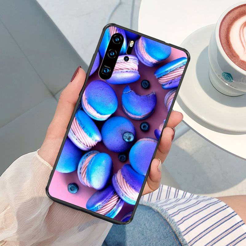 Food Pastry Dark Chocolate Cheesecake Macarons Phone Case For XiaoMi RedMi S2 4X 5 Plus 6 7 7A 8 8A 9 9A 10 K40 Phone Cover