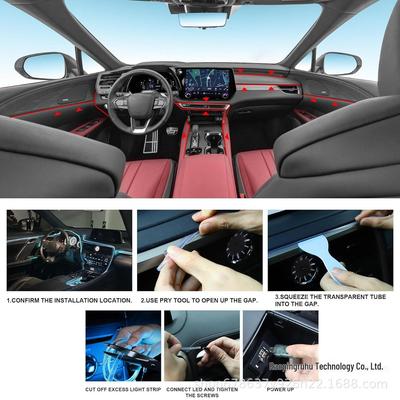USB Voice-Controlled Car Ambient Light Strip: Wireless, Colorful Rhythm & Remote-Controlled Interior Light Guide