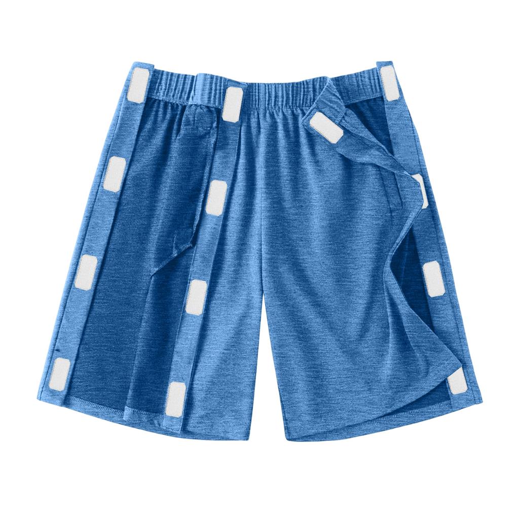 Unisex Afscheurbare Shorts Drukknopen Katoenen Sportshorts Herstel na Knieoperatie Herstelbroek na Heupvervanging met Zakken