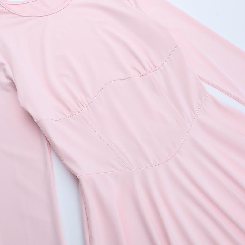 Europejska i Amerykańska Jesienna Sukienka Krótka z Długim Rękawem Dopasowana w Talii dla Kobiet