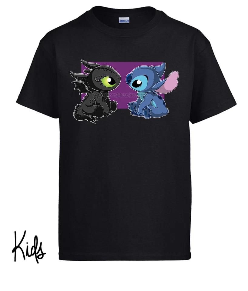 Toothless and Stitch Cotton kids boys T-Shirt - Kids Ladies Mens Sizes 130