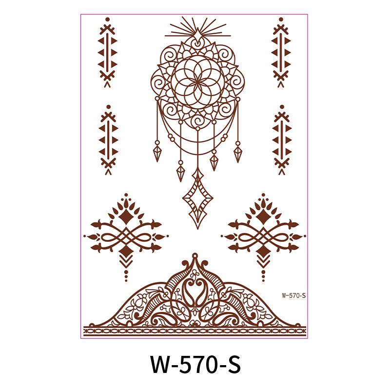 Zhengxiang 2025 červenohnědé vodotěsné indické krajkové samolepky na tetování hennou