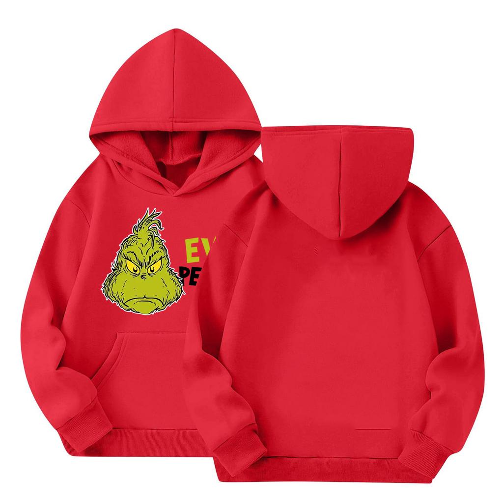 Kids' Long Sleeve Loose Pullover Letter Print Drawstring Hooded Sweatshirt