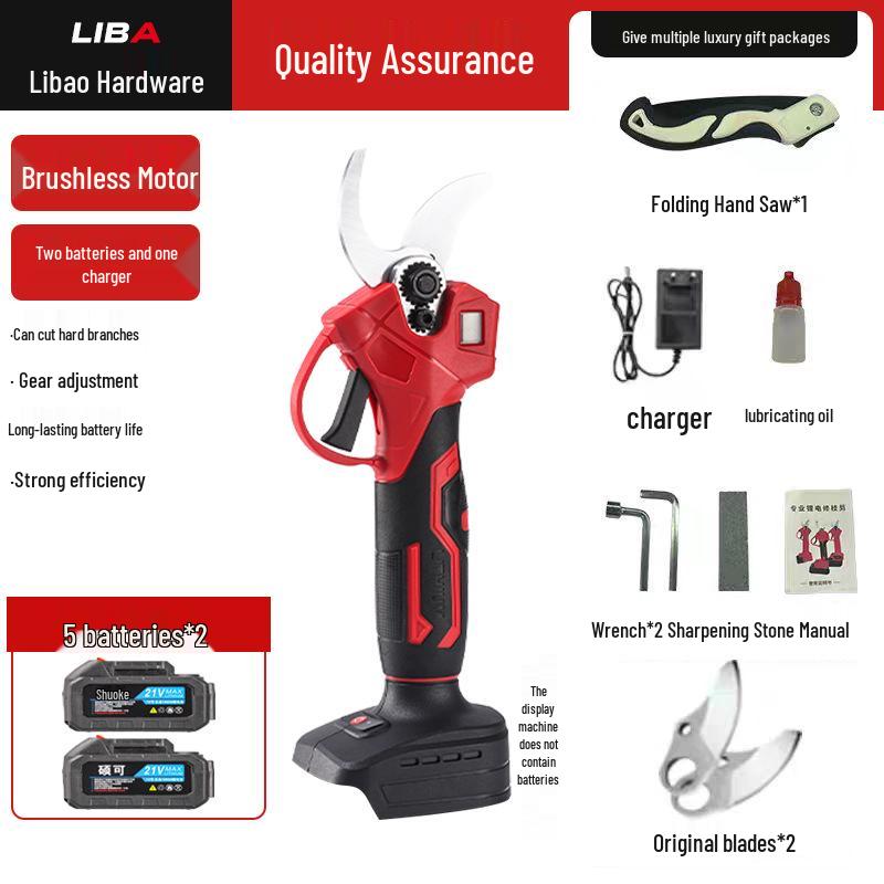 Cordless Electric Pruning Shears with Lithium Battery for Outdoor Garden and Fruit Tree Branches