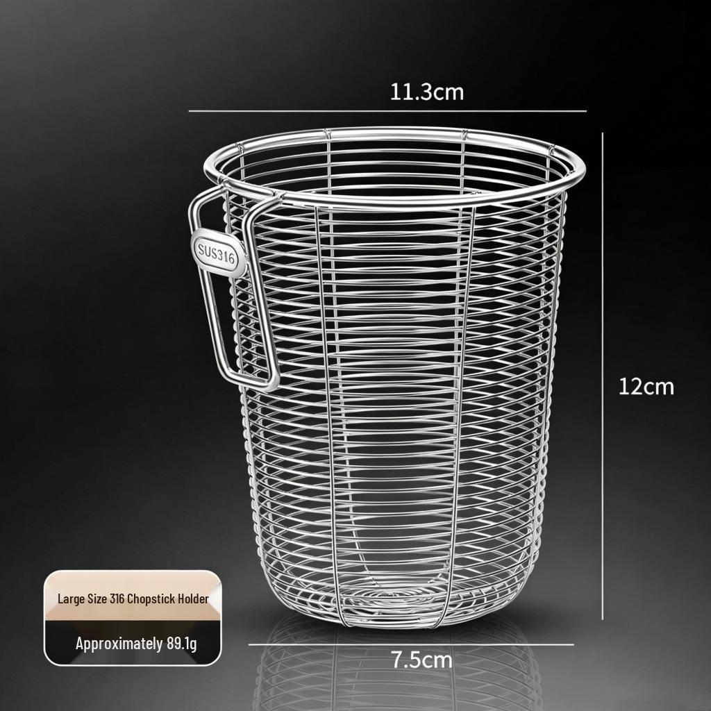 Stainless Steel Chopstick Holder & Draining Rack - Kitchen Storage Box, Dishwasher Safe