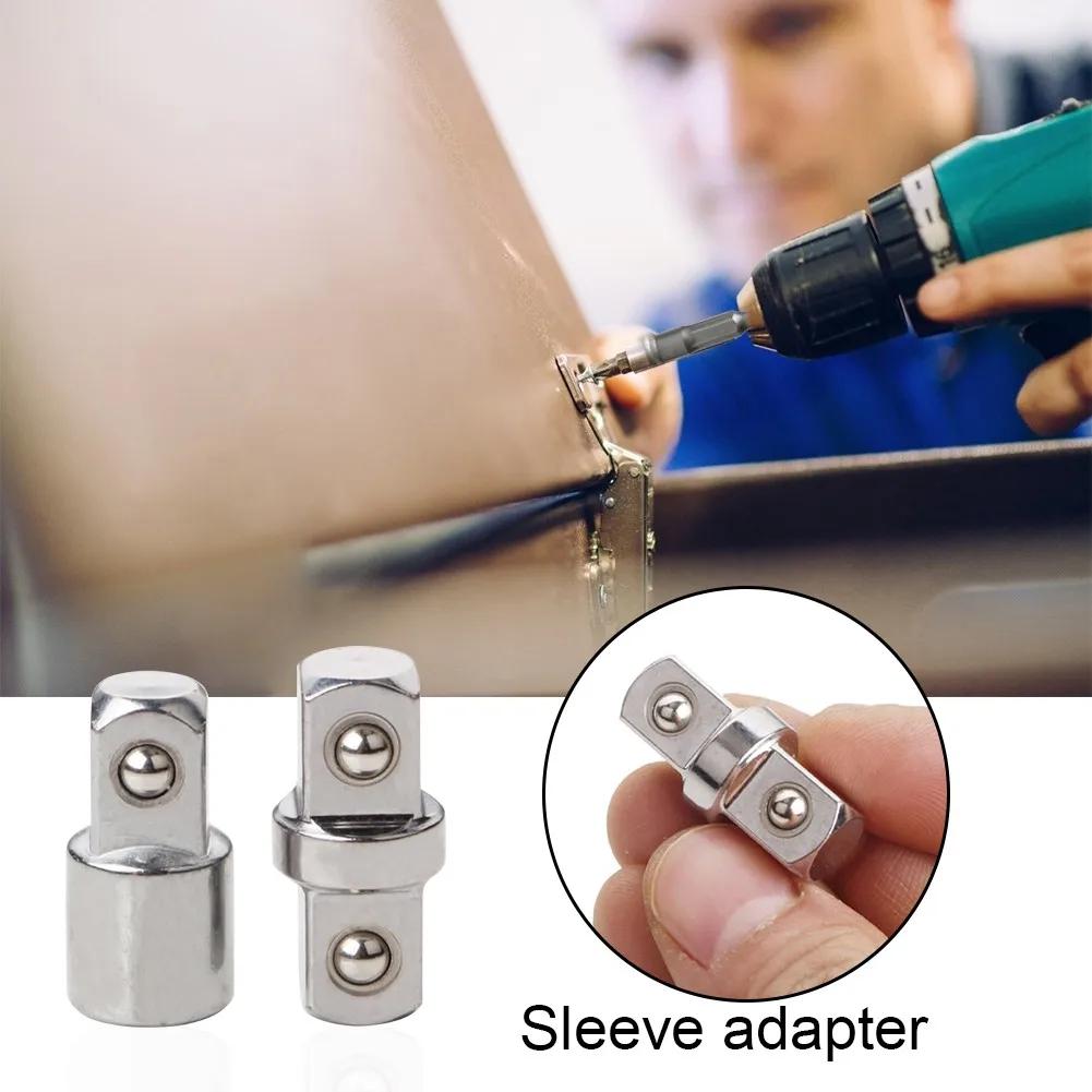 2 Stück 1/4" 3/8" Verlängerungsschlüssel-Adapter Chrom-Vanadium-Stahl Konverter Für Steckschlüssel-Adapter Werkzeugzubehör