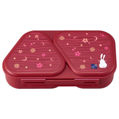 OSK Onigirazu Rice Ball Case (Red, 450ml, with Side Dish Container), Microwave-Safe, Antibacterial, Cute, Stylish, Biomass-Based, Eco-Friendly, Perfec