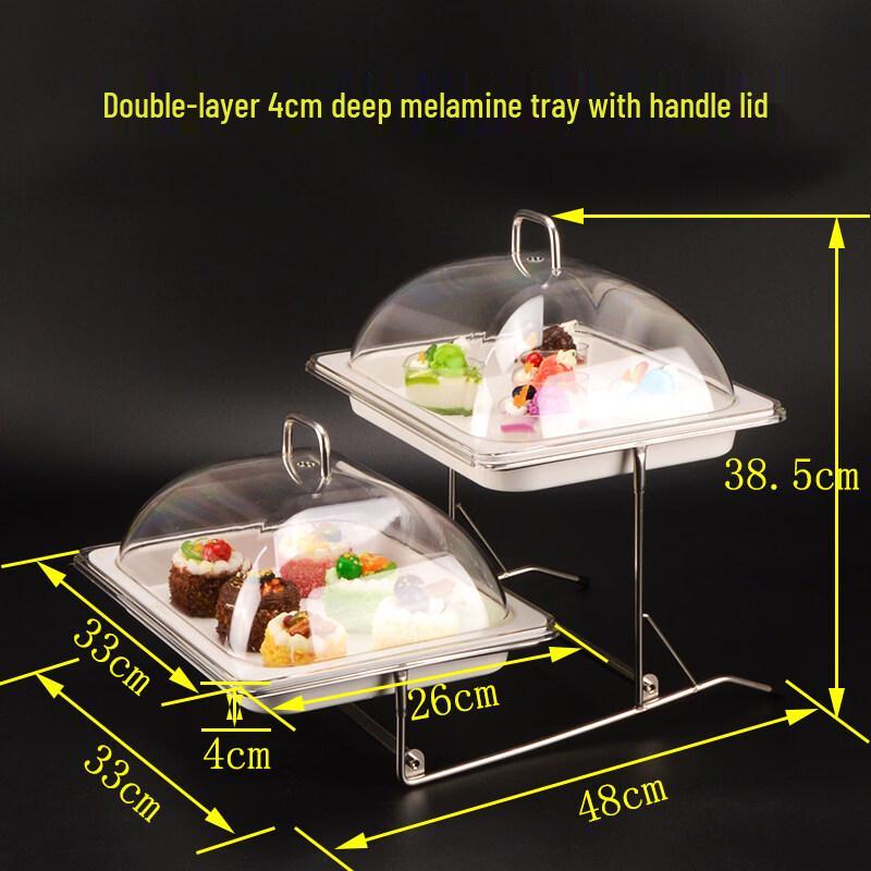 Aokewen Double-Layer Melamine Buffet Server with Lid