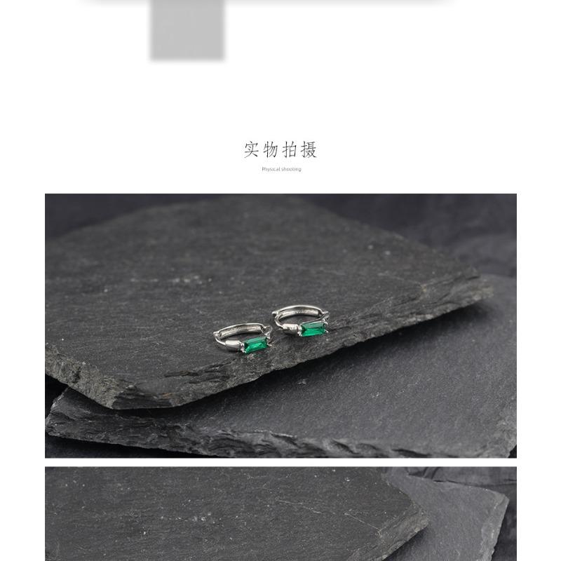 Emerald Square Ear Buckle Trendy Street Versatile Geometric Earrings Minimalist Personalized Jewelry For Unisex
