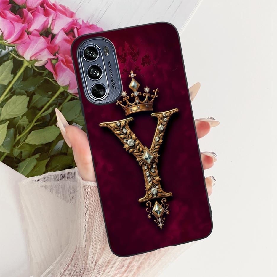 Für Motorola Moto G62 5G Hülle Niedliche Krone Buchstaben Abdeckung Stoßfest Weiches TPU Handyhülle Für Motorola G62 Moto G 62 MotoG62 5G Taschen