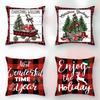 Nordic Christmas Pillows, Decorative Living Room Sofa Pillow Case Pillow Bedroom Red Plaid Ins Three-dimensional Pillow