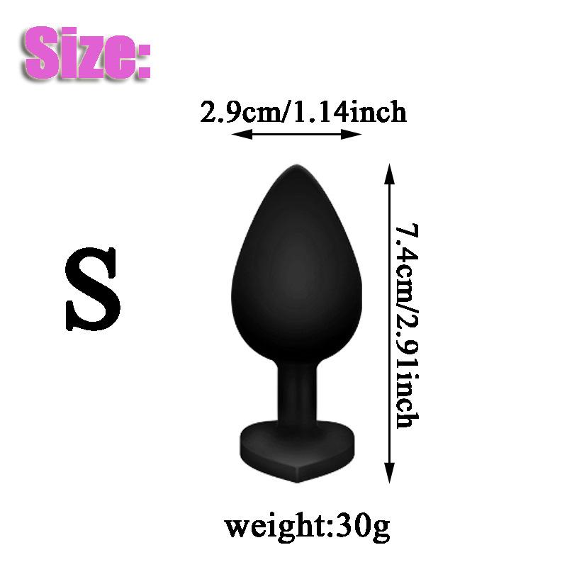 Silicone Anal Plug Set 3 Sizes Heart Jewel Base Soft Butt Plug Trainer Prostate Massager Sex Toy for Women Men Couples
