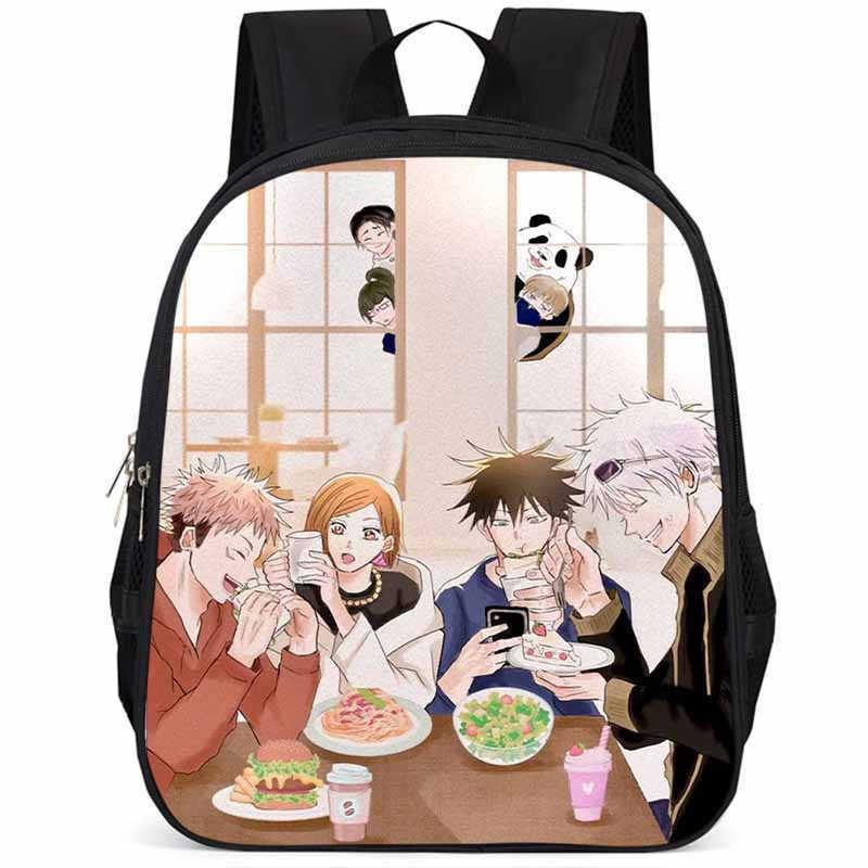 Durable Large Capacity 15 Inch Jujutsu Kaisen Backpack For Kids Lightweight Oxford Cloth School Bag