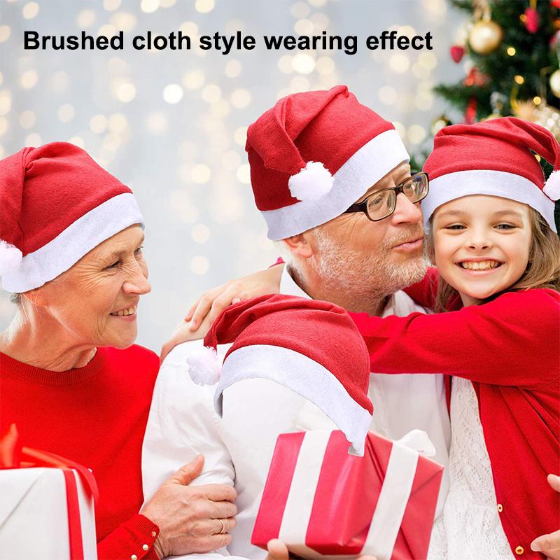 Christmas Plush Hat Santa Novelty Hat Kids Christmas Clothing Accessory Dress-Up Decor Prop For Santa Claus Gift Party Supplies