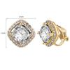 Yoursfs Zirconia Earrings Gold Square Popular April Birthstone Painless Earrings Clip Work Casual Jewelry Gift Women's