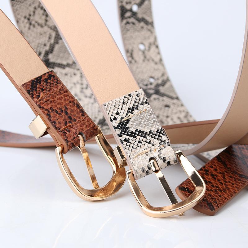 New Trendy Women's Belt, Snake-patterned Belt, Fashionable and Simple Jeans Belt, Ins Style Women's Belt