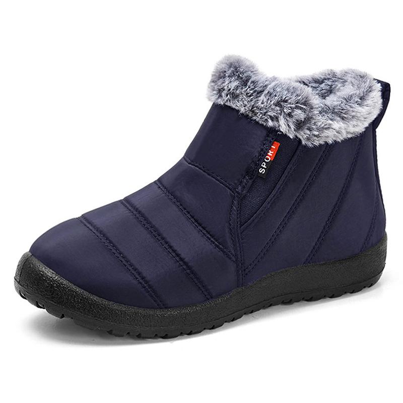 Damskie Kozaki Ciepłe Kozaki z Futra na Zimę Buty Damskie Nowe Botki do Kostki Wsuwane Śniegowce Damskie Zimowe Obuwie Damskie Czarne